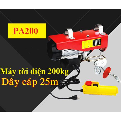 Máy Tời Điện 200kg - 200kg, dây cáp 25m, máy nâng hạ