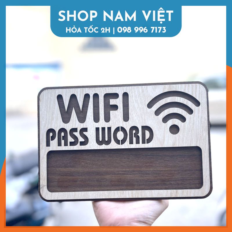 Bảng Gỗ Decor Trang Trí Nhiều Nội Dung Pull, Push, Open, Wifi