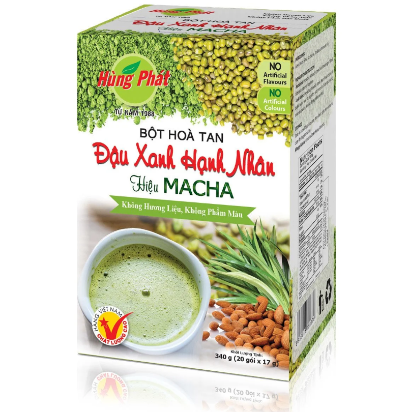 [NGŨ CỐC DINH DƯỠNG] Bột HT Đậu Xanh Hạnh Nhân Hiệu Macha - Trà Hùng Phát