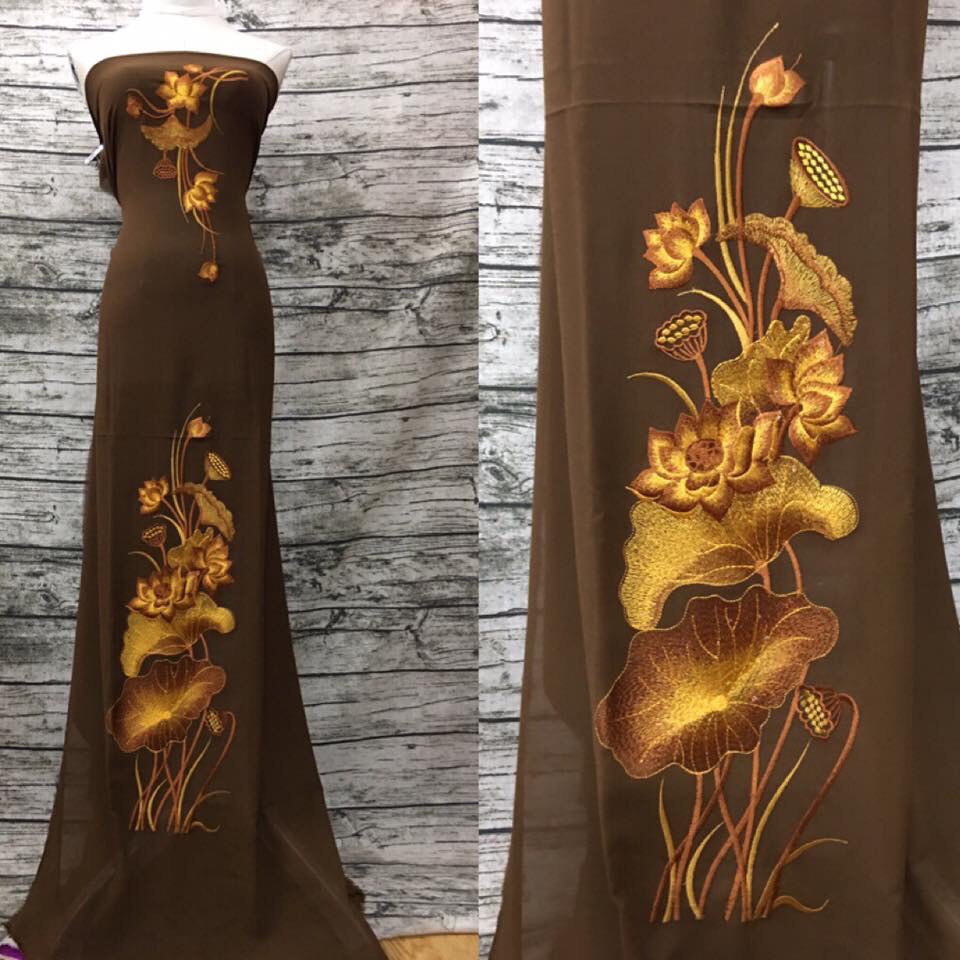 Vải áo dài thêu LH94 to