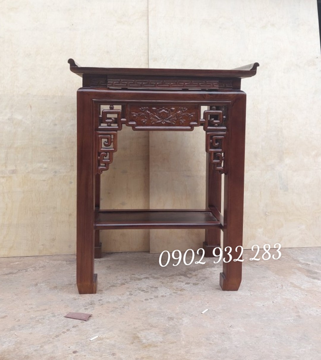 Bàn thờ gia tiên, bàn thờ phật, bàn thờ cúng, tủ thờ, bàn thờ tổ tiên , hàng loại 1, bàn thờ 1 tầng - án gian thờ chất liệu gỗ tràm màu óc chó - Gỗ Mạnh Hùng