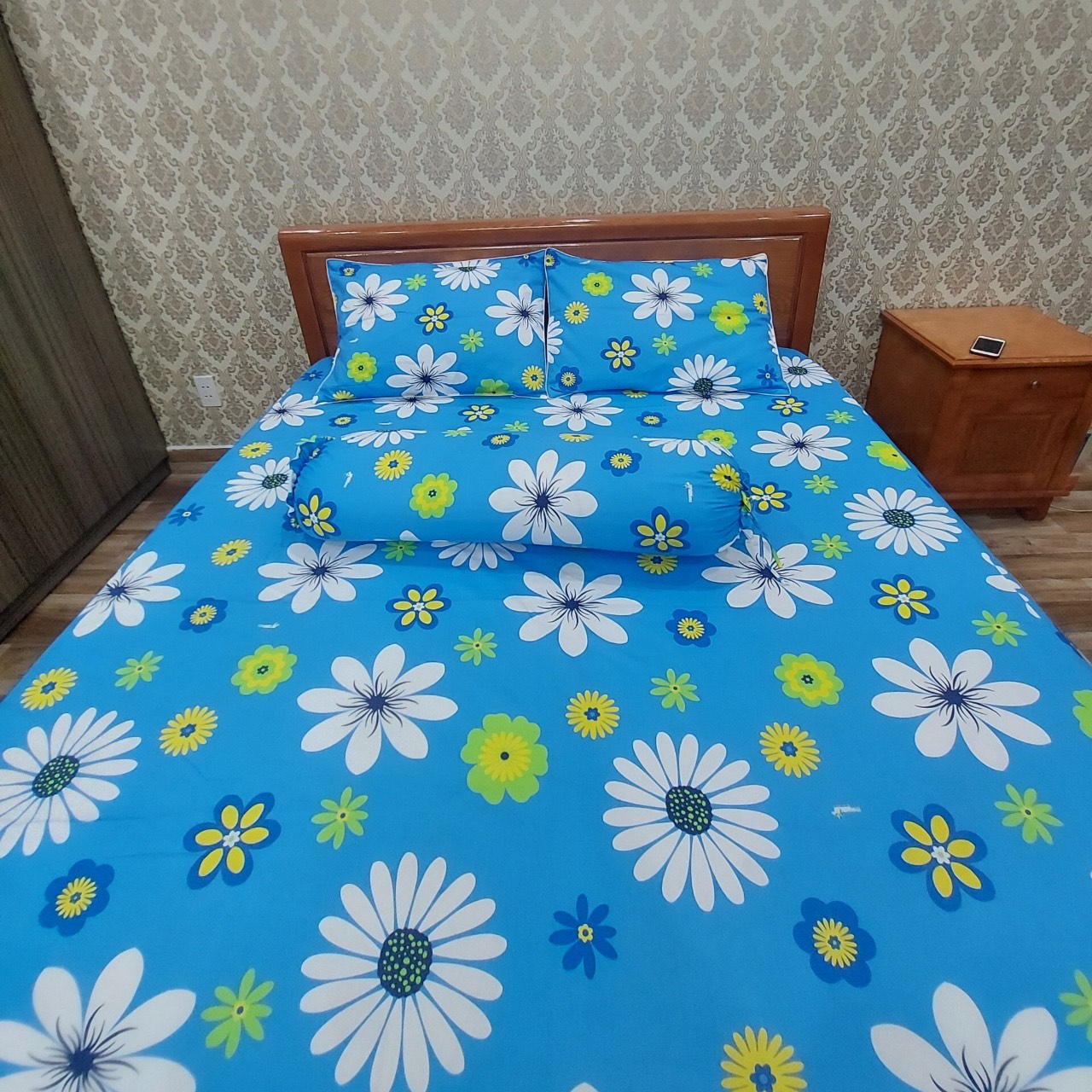 [HCM]Bộ Drap+áo gối 4 món  / 100% vải Cotton Thắng Lợi .