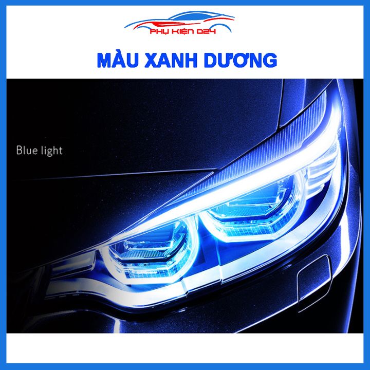 1 Dây đèn led mí, led audi ô tô dài 60cm dán đèn xi nhan nháy đuổi, led demi oto silicon chống nước nhiều màu