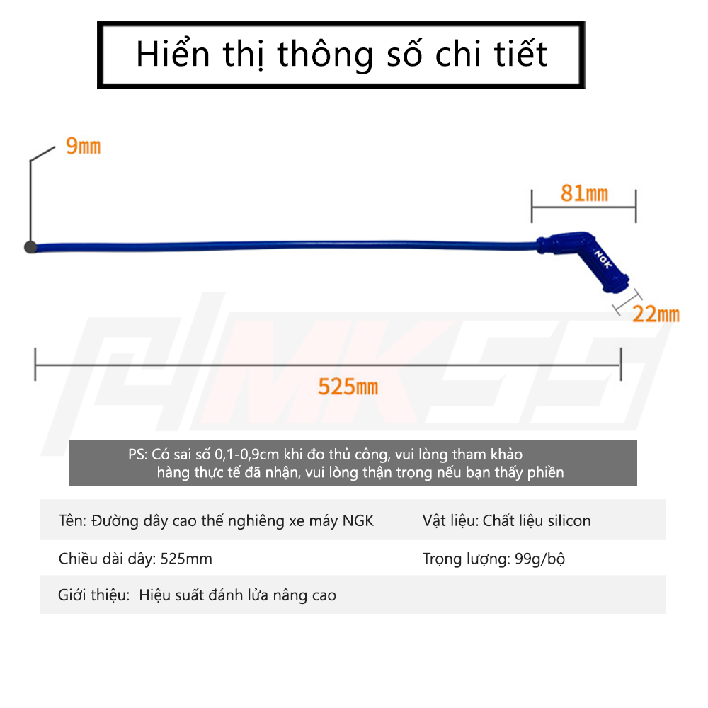 Dây đánh lửa NGK bugi dây điện áp cao xe máy sửa đổi các bộ phận