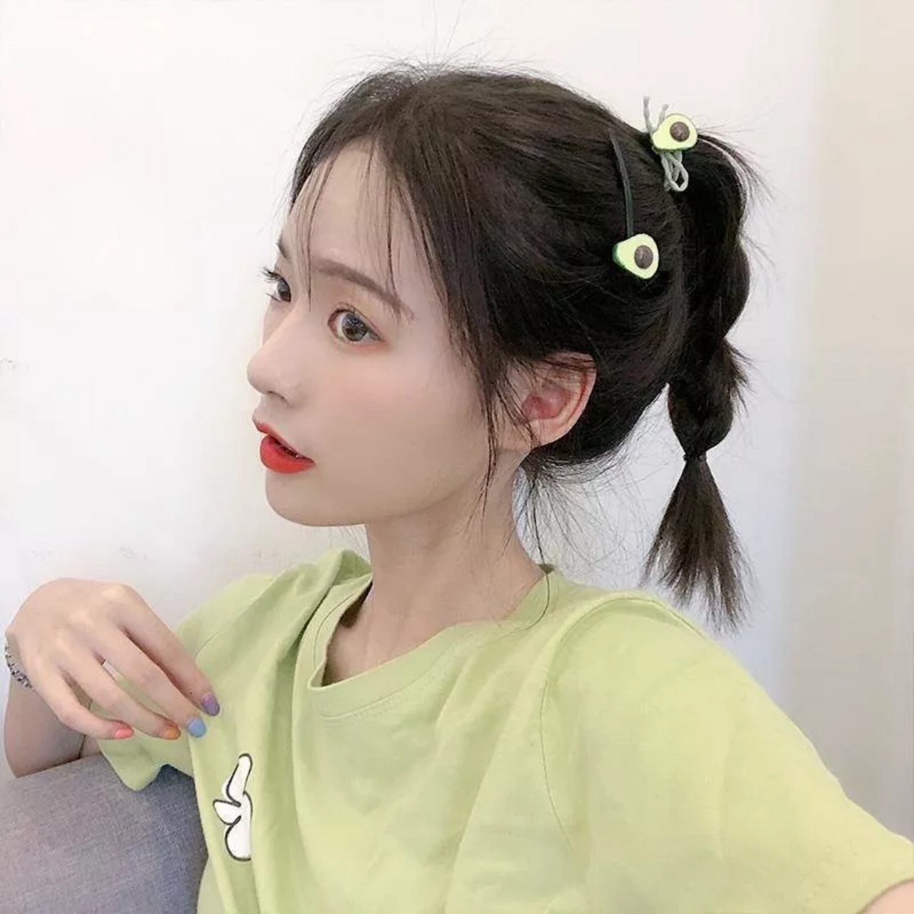 Set dây chun buộc tóc và cặp tóc quả bơ