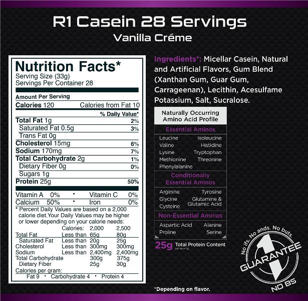 Thực phẩm bố sung R1 Casein 28 servings - 2.09lb