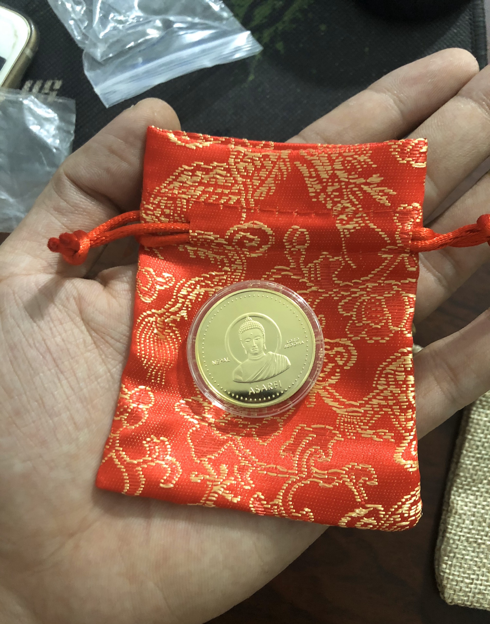 [CÓ HỘP + TÚI GẤM] Đồng lưu niệm ĐỨC PHẬT Nepal bình an may mắn