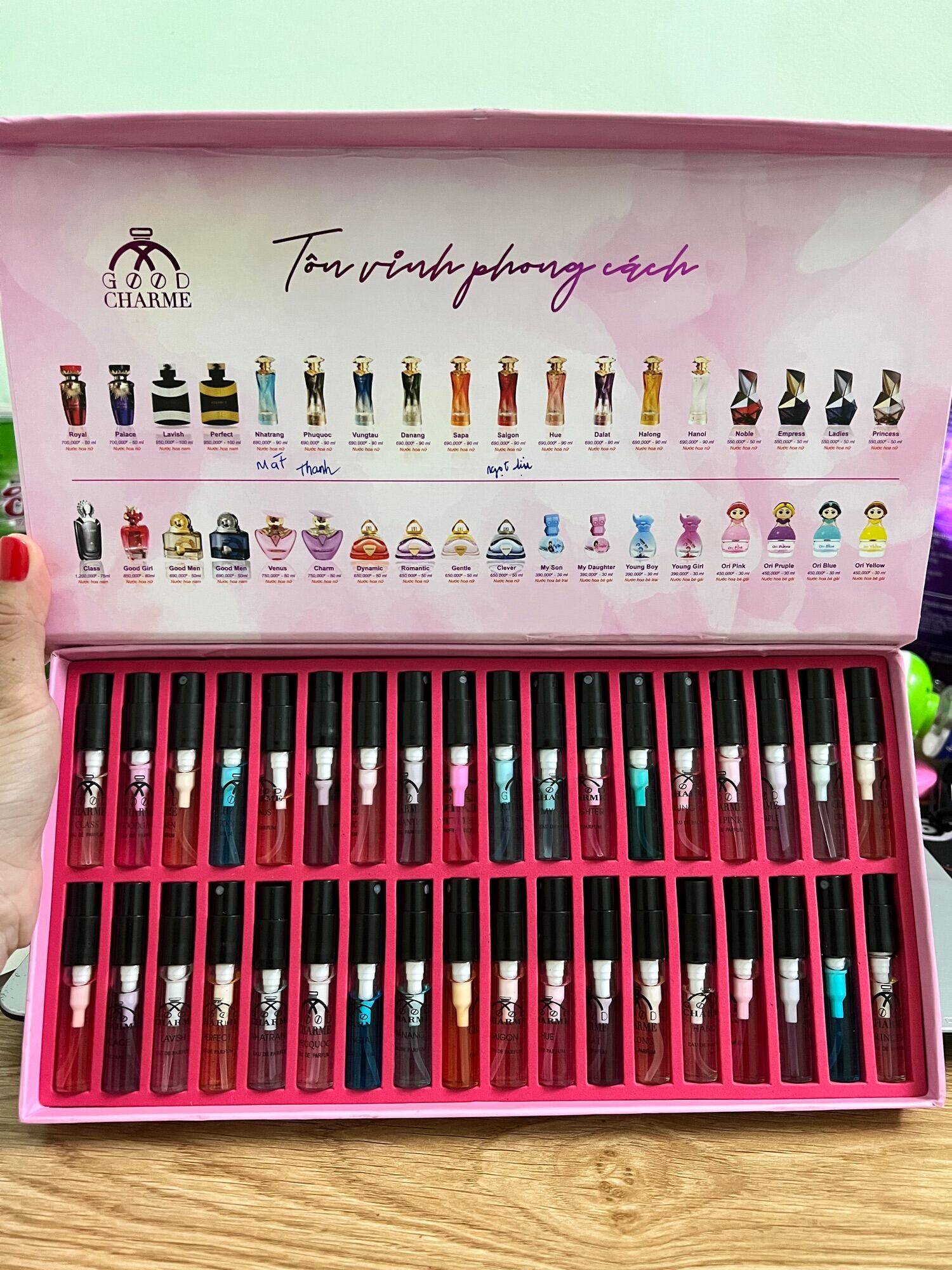 Bộ test goodcharmee 36 mùi - ống xịt 3ml