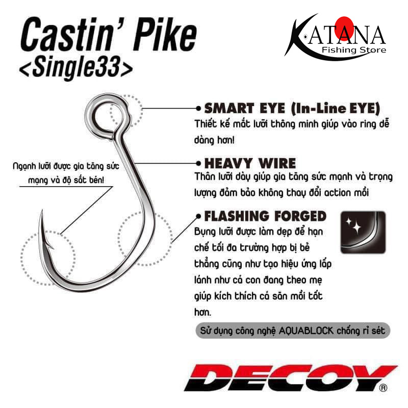 Lưỡi đơn câu lure mồi giả DECOY CASTIN' PIKE