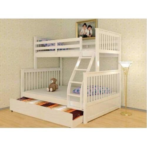 Giường 3 Tầng K.Bed (Trắng) mang phong cách hiện đại, mẫu mã sang trọng, độ bền cao, mang đến sự tinh tế và tiết kiệm không gian