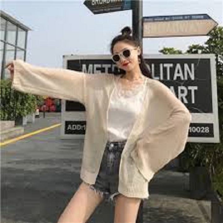 ÁO KHOÁC Cardigan LEN MỎNG NHẸ THÍCH HỢP NGỒI VĂN PHÒNG ĐI BIỂN