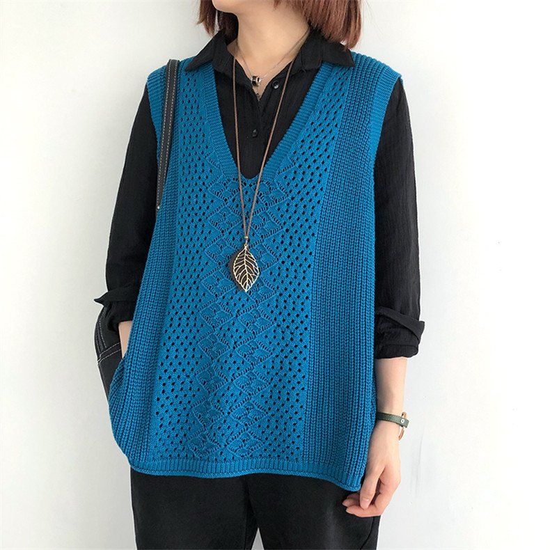 Áo gile len nữ form rộng khoác ngoài GL04