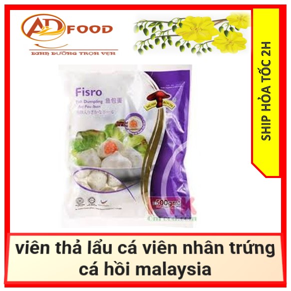 Viên thả lẩu cá viên nhân trứng cá hồi gói 500g nhập khẩu Malaysia