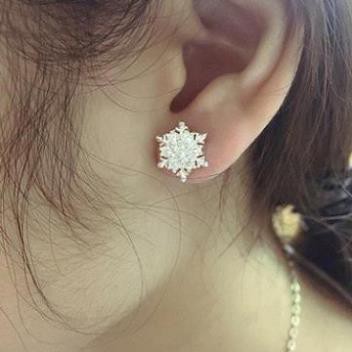 Bông tai bạc nữ ❤️❤️ hoa tai bạc bông tuyết bạc 925