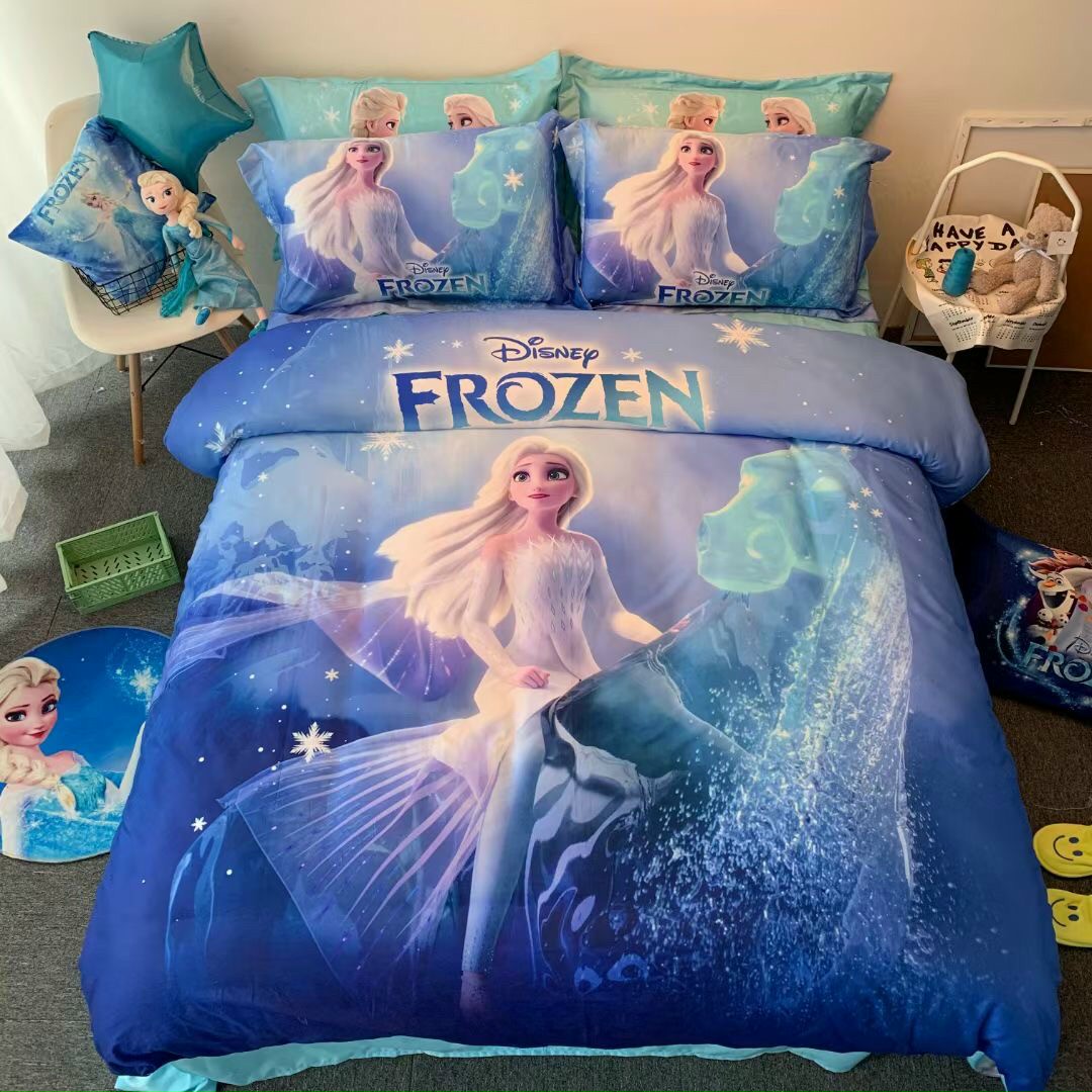 ❤ SET CHĂN GA GỐI ELSA- FROZEN 5D NHIỀU MẪU Cotton 100% 4 MÓN CHO BÉ( CHAT CHỌN SIZE)