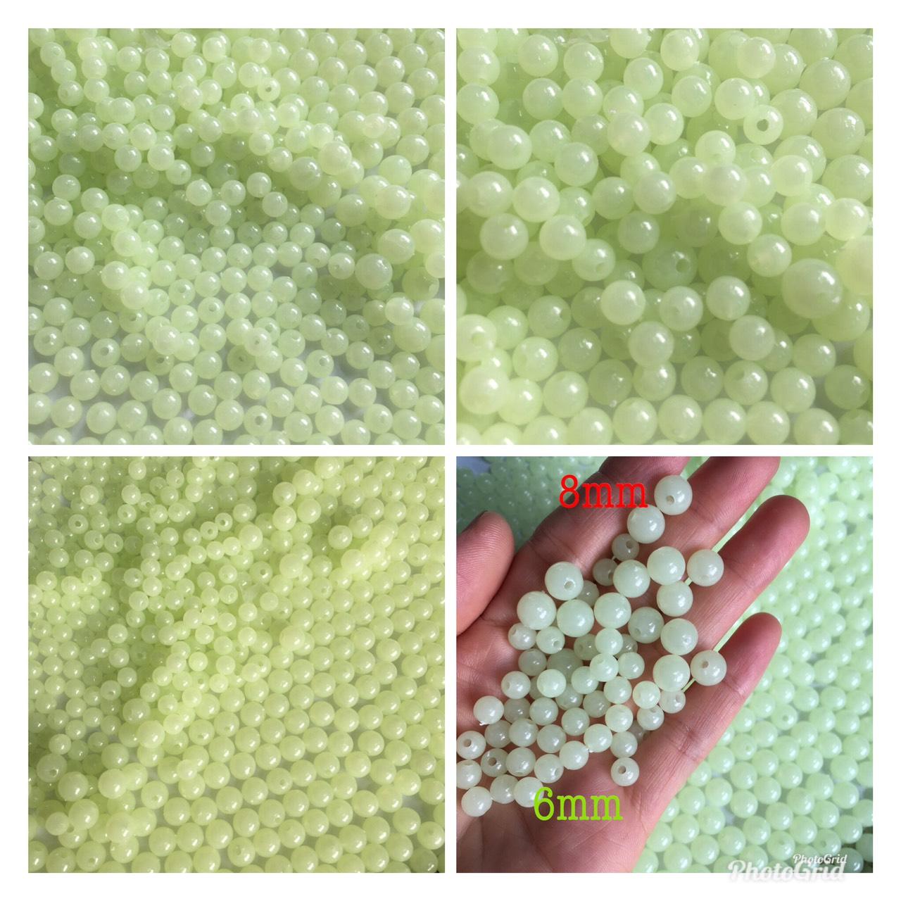 Hạt nhựa dạ quang 6-10mm xỏ vòng tay phát sáng trong bóng tối