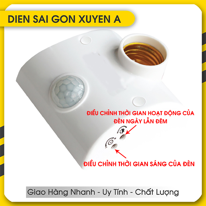 Đui đèn thông minh cảm ứng cảm biến chuyển động e27 220v