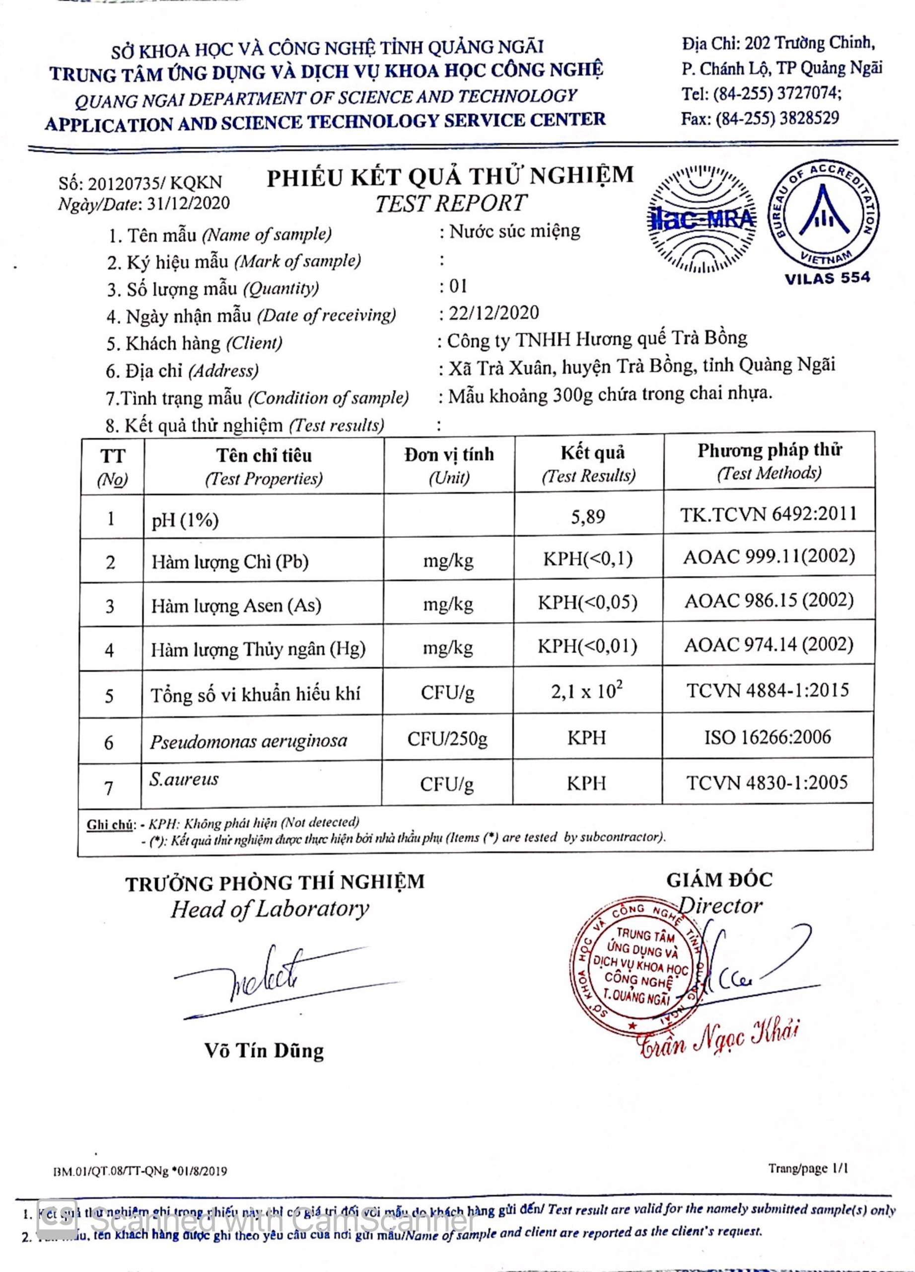 Nước Súc Miệng Quế Trà Bồng 350ml