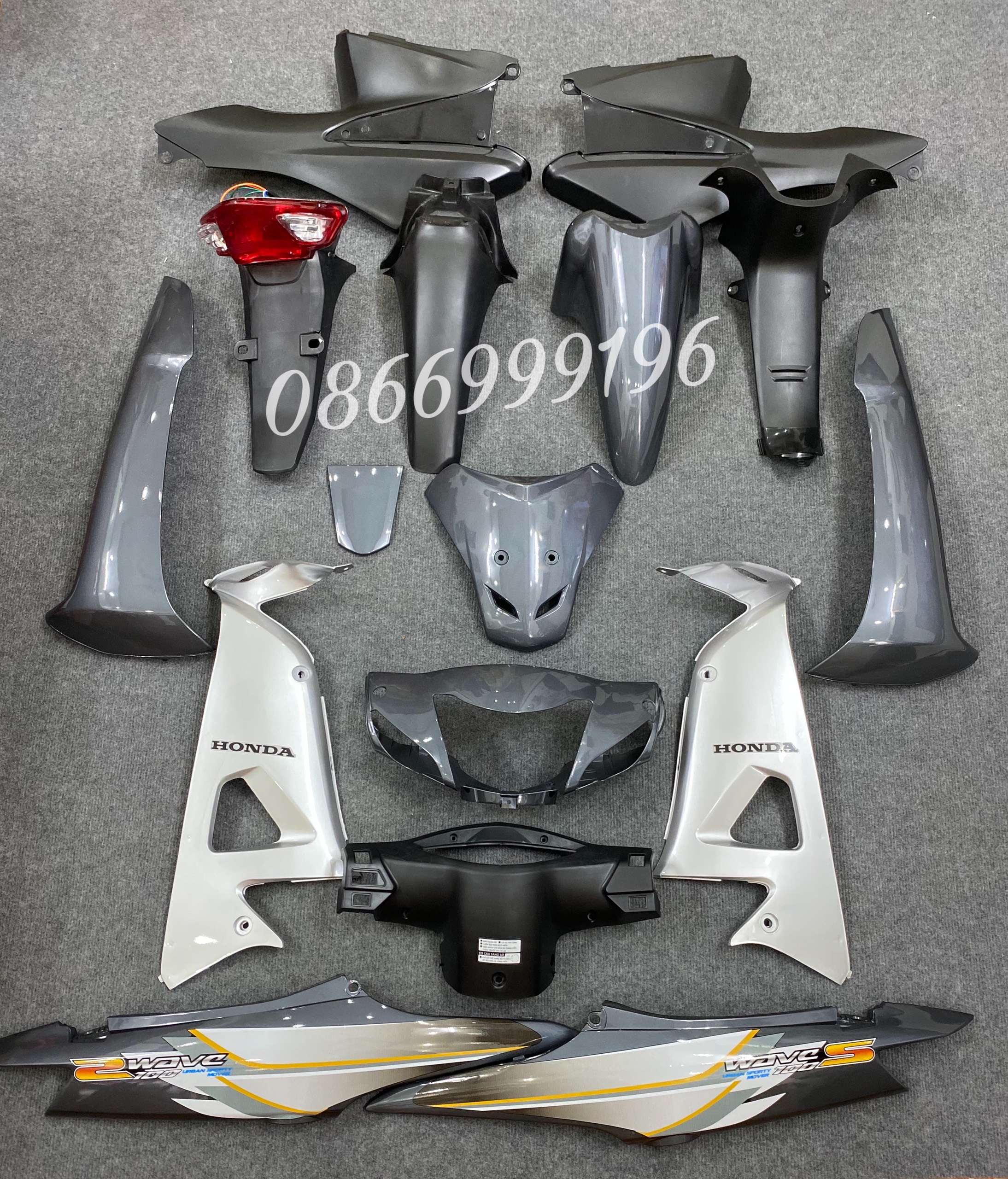 BỘ VỎ NHỰA Wave A - Wave Anpha - Wave Rs TÍM ( kèm tem ).
