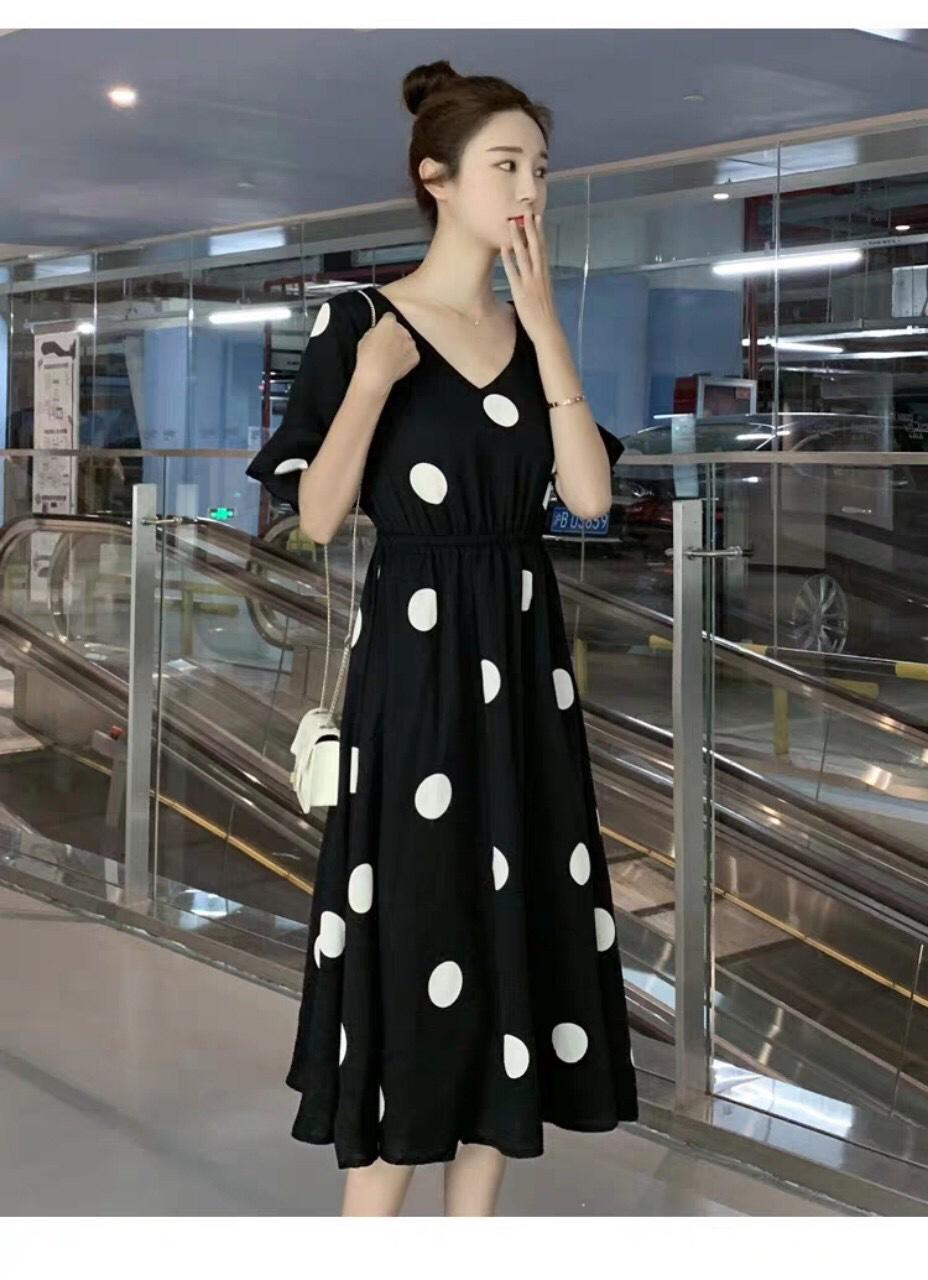 ĐẦM VOAN LỤA CAO CẤP CHẤM BI LT719