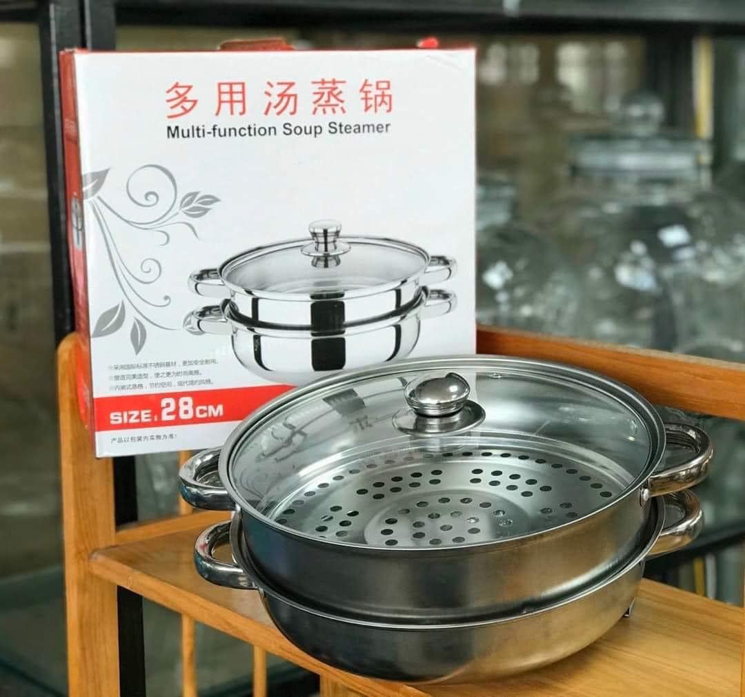 NỒI HẤP INOX 2 TẦNG ĐA NĂNG 28 CM