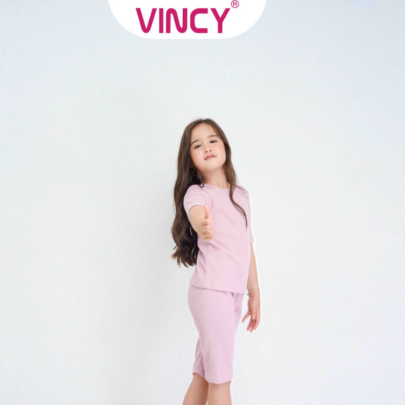 [Mua 3 giảm 20%, mua 2 giảm 15%] Bộ Đồ Thun Lửng Bé Gái Vincy KTL012W32