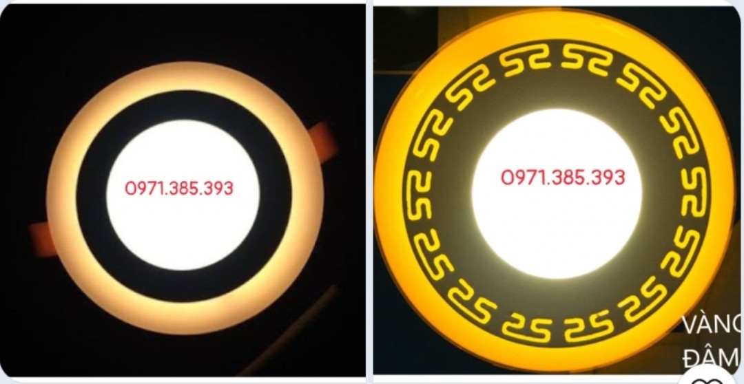 Đèn led âm trần siêu mỏng 6w đổi mầu 3 chế độ- đèn led âm trần viền đổi mầu 3+3w