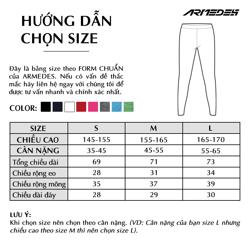 Quần legging nữ dáng lửng nâng mông, cạp cao ARMEDES - AR 272