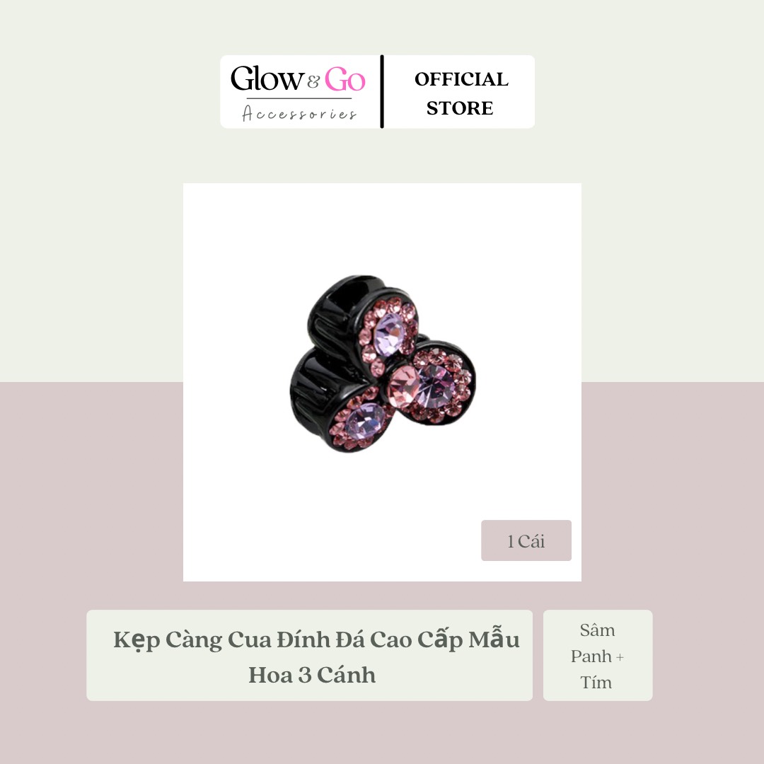 Kẹp Càng Cua Nhí Đính Đá Cao Cấp Mẫu Hoa Ba Cánh Korea Style Sweet Girl Headwear Simple Rhinstone Small Hair Claws Women Fashion Heađress Dish Hair Accessories