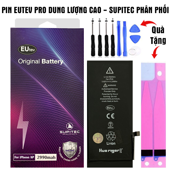 PIN EUTEV PRO lPHONE 8 PLUS DUNG LƯỢNG CAO 2990MAH