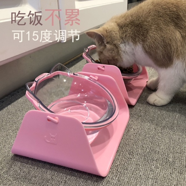 Bát ăn nghiêng chống gù lưng cho chó mèo
