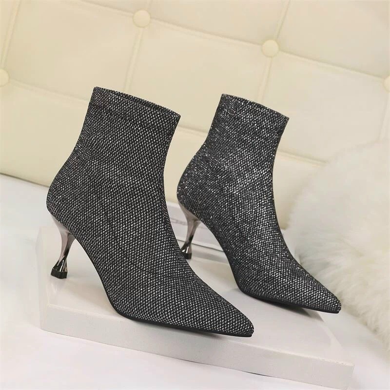 Bốt gót đũa cổ trung kim sa siêu hót - A978