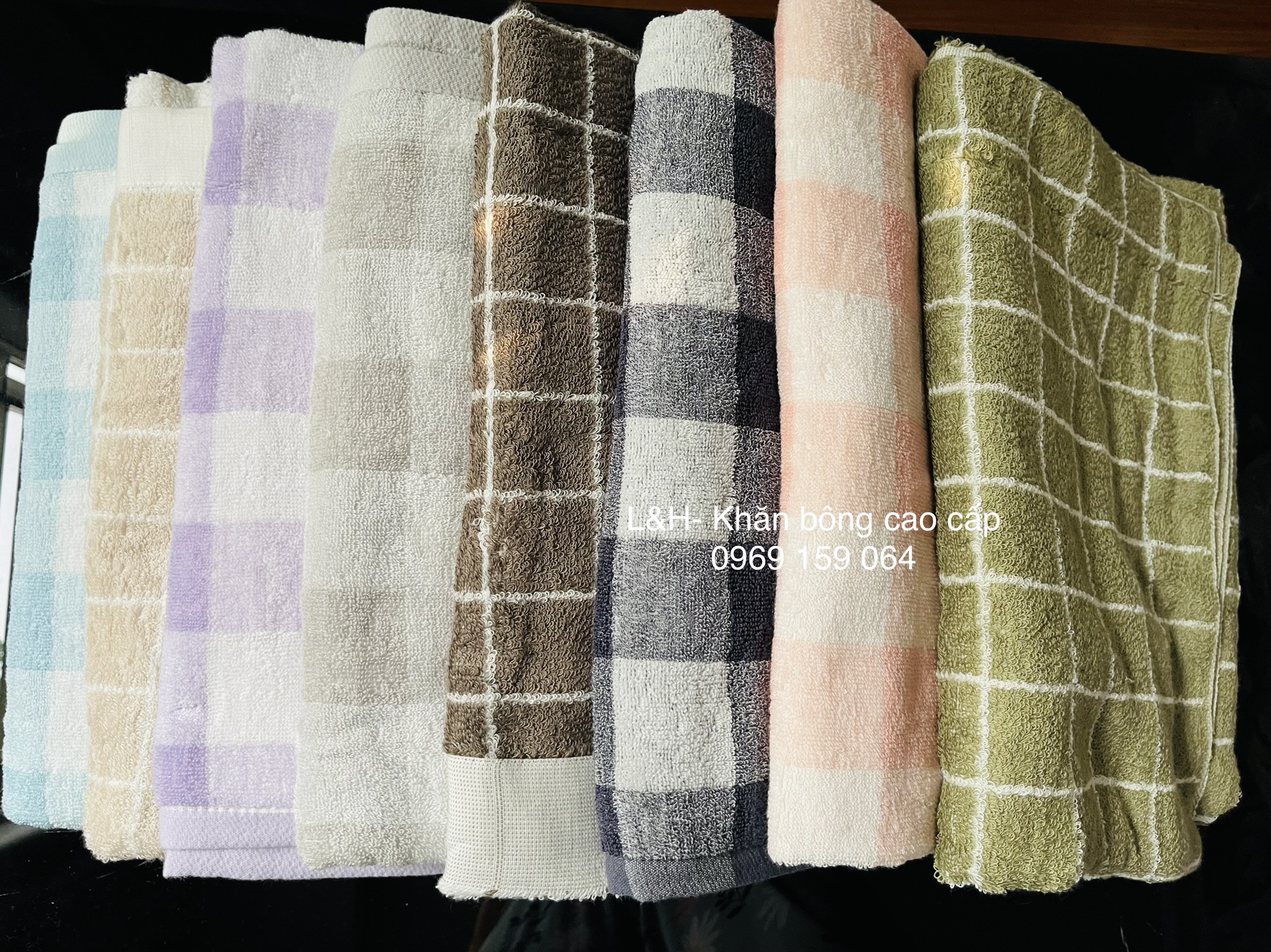 Khăn tắm Kẻ Nhật Muji, KT 70x140cm