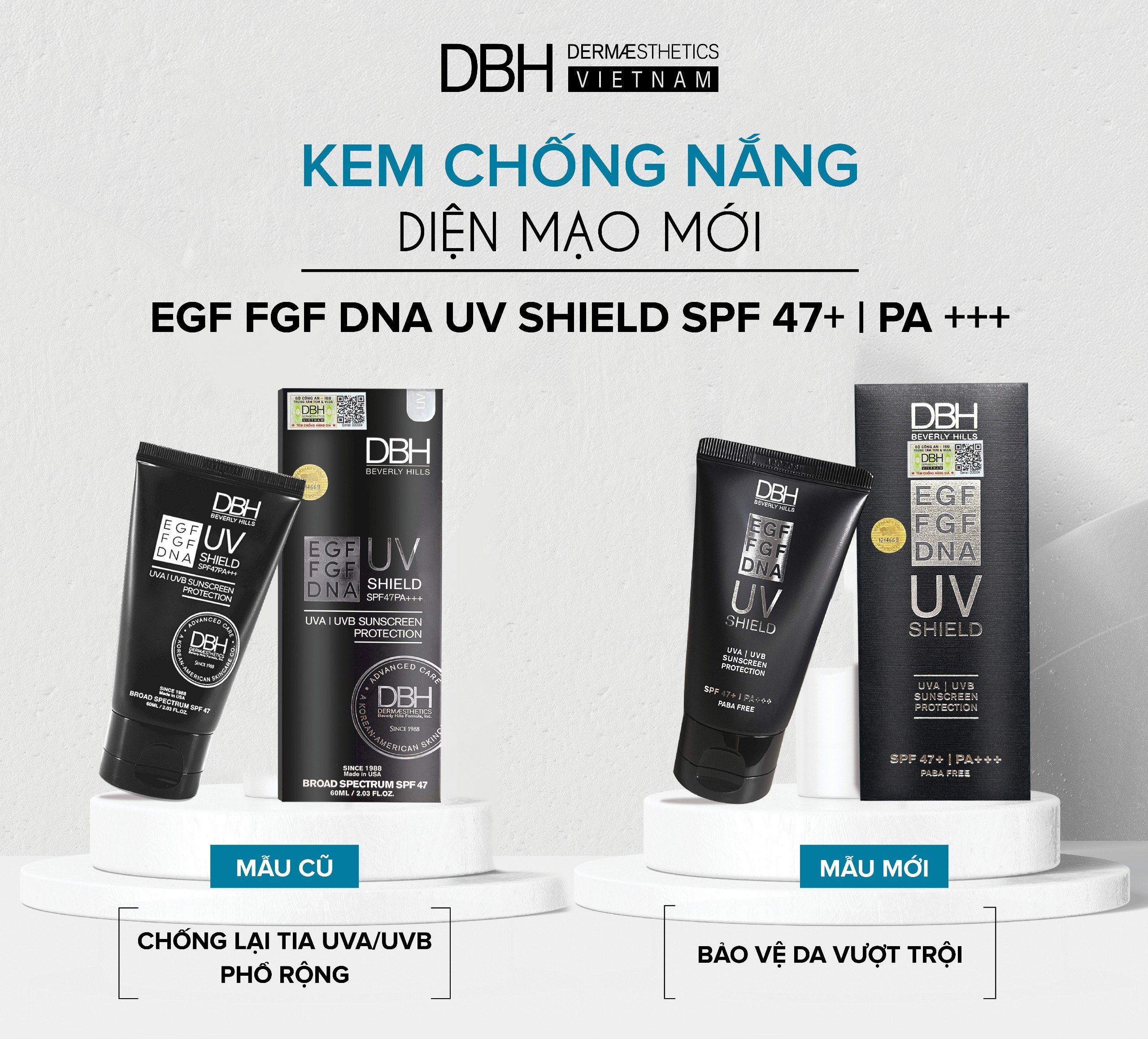 KEM CHỐNG NẮNG DBH- EGF/EGF/DNA UV SHIELD SPF47 PA+++