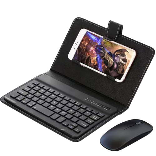 Bao da bàn phím Bluetooth có chuột 4 - 6 Inch dùng cho điện thoại Android/ IOS/ Windows