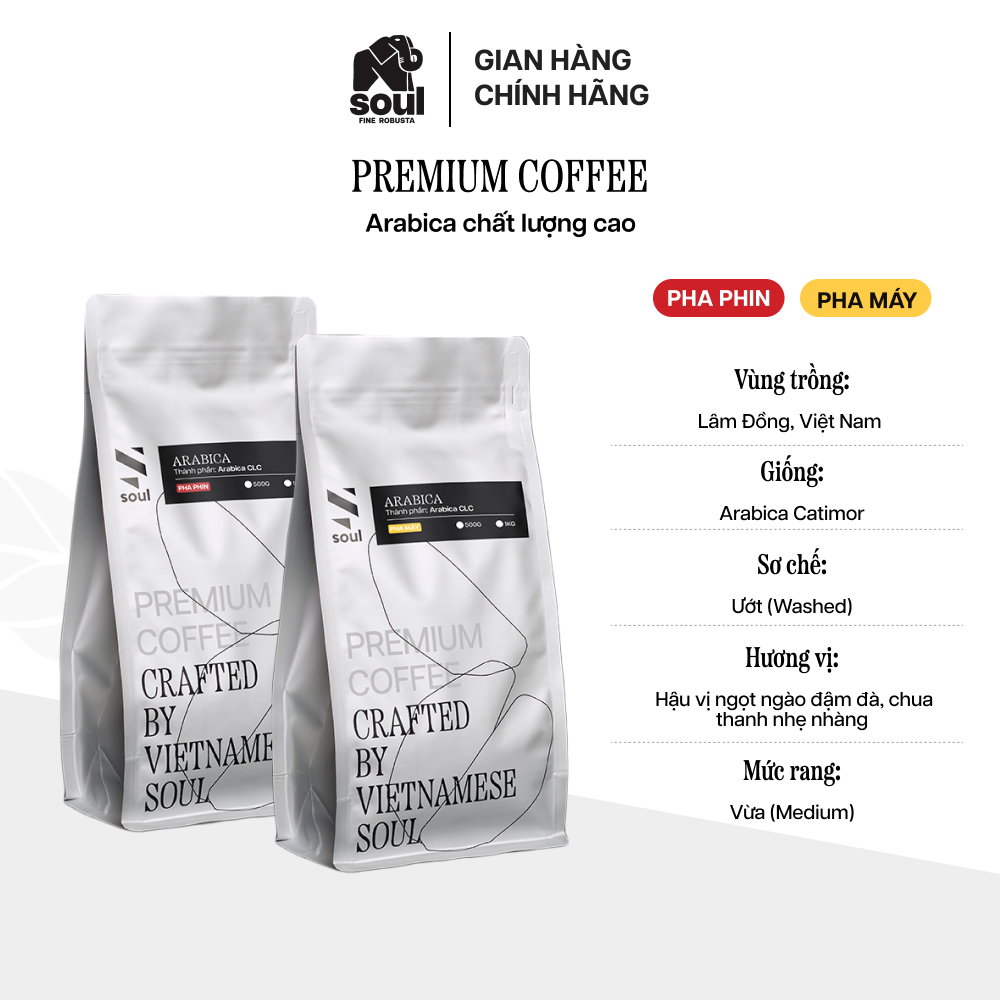 SOUL SPECIALTY COFFEE | Dòng cà phê Arabica Lâm Đồng chất lượng cao | Sơ chế ướt (Washed) có thể PHA PHIN/PHA MÁY | Arabica Premium Coffee