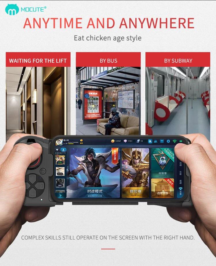 Tay cầm game bluetooth Mocute 058 chơi game PUBG MOBILE, ROS, Free Fire, Modem Combat, Top 1 dễ dàng hơn, bảo hành 12 tháng