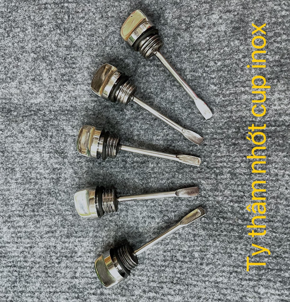 Ty thăm nhớt cho xe Cub inox