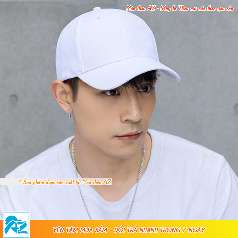 Nón kết nam màu trắng trơn cao cấp ( Hàng VNXK ) - Vải Kaki 100% Cotton