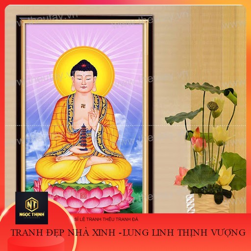 Tranh đính đá 5d tự làm phật dược sư . kích thước: 50cm x 35cm