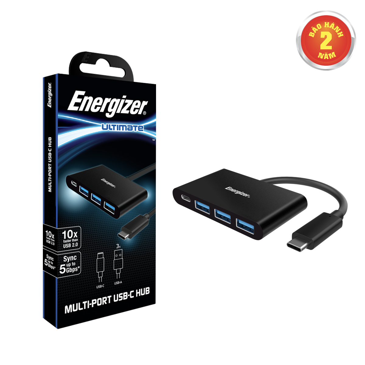 BỘ CHUYỂN USB-C3.1 HUB ENERGIZER 3USB-A/1USB-C - HC304AC