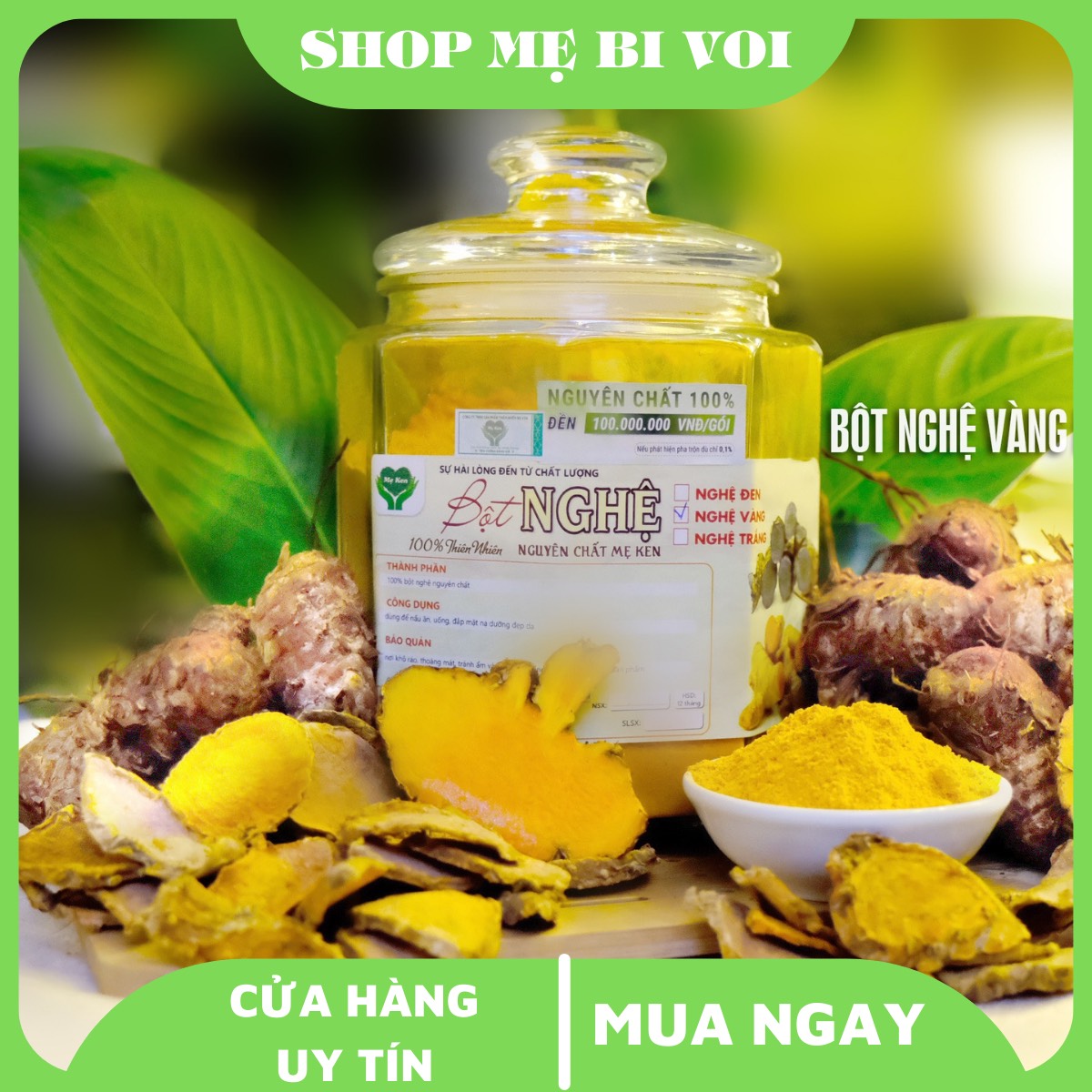 Bột nghệ đỏ (nghệ vàng) nguyên chất Mẹ Ken 1kg