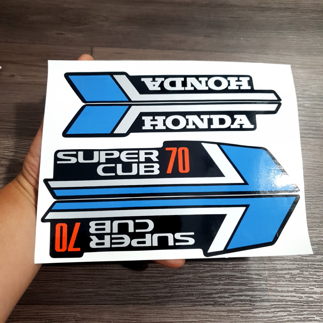 [HCM]TEM DÁN XE SUPER CUB 70 TÁI HIỆN THỜI HOÀNG KIM (MÀU XANH DƯƠNG)