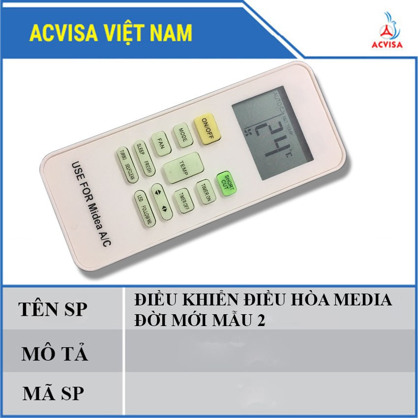 Remote - Điều khiển điều hòa các loại Midea