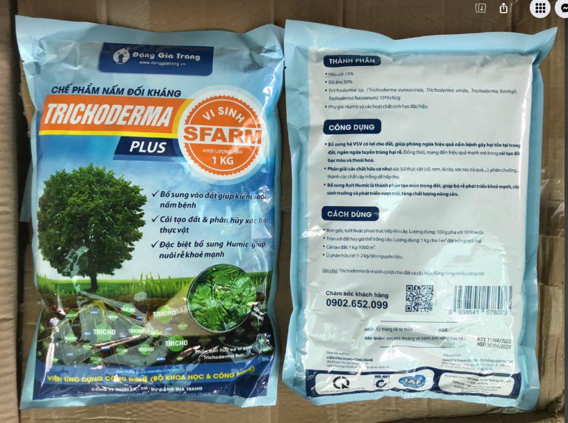 Chế phẩm nấm đối kháng trichoderma plus sfarm - gói 1kg