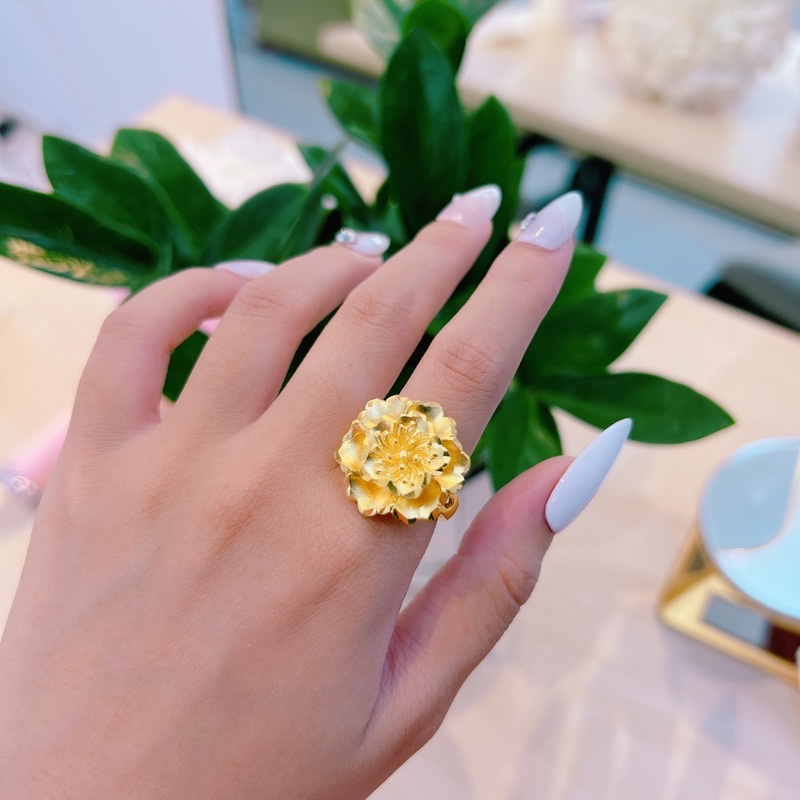 Bộ kiềng cưới cô dâu hoạ tiết hoa mai mạ vàng 24k Kami