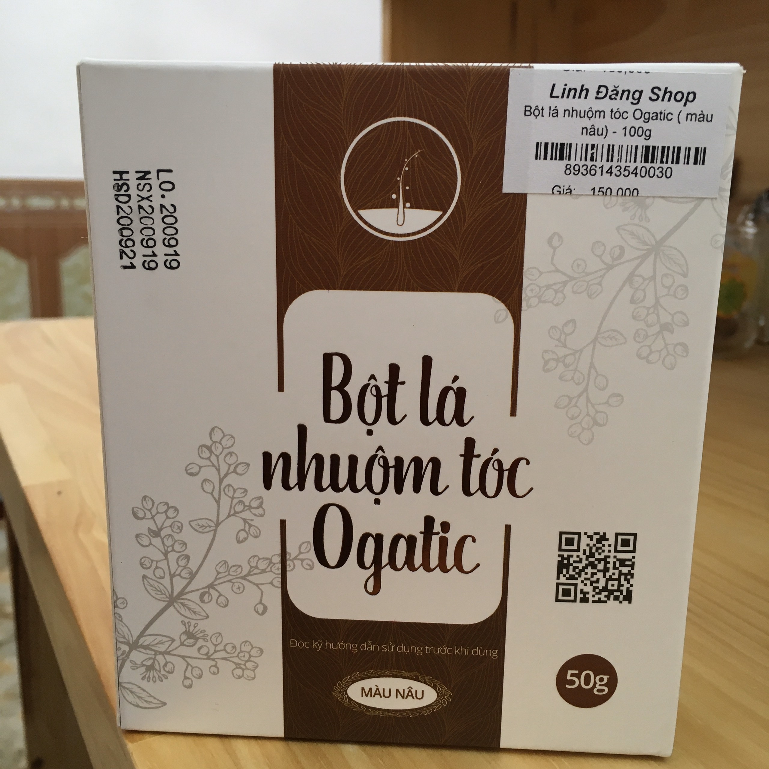 Bột lá nhuộm tóc màu nâu