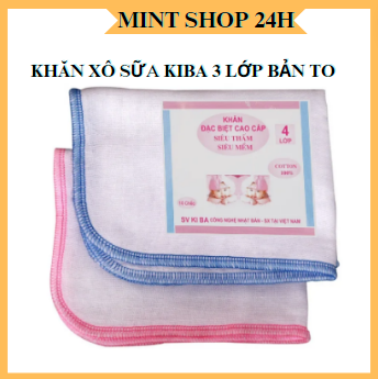 10 khăn xô sữa Kiba siêu thấm, siêu mềm 3 lớp cho bé