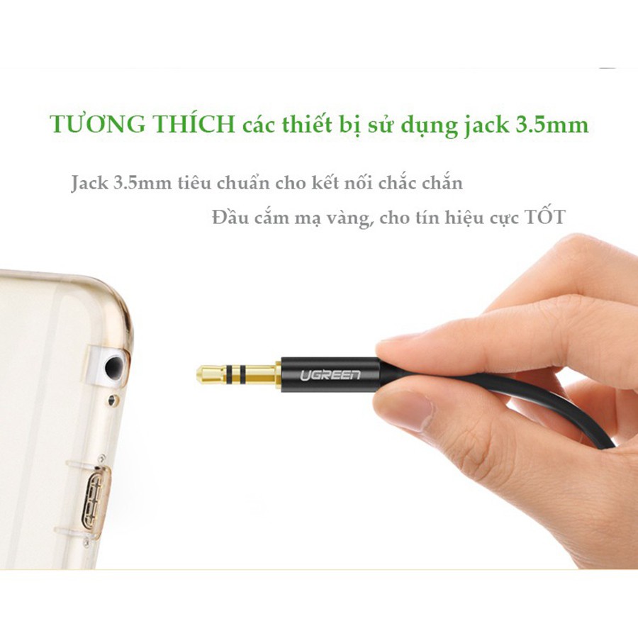Ugreen 10593 - Cáp Audio 3.5mm nối dài 1,5m  - HapuStore
