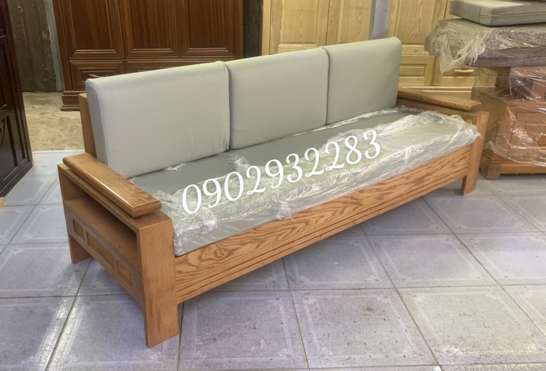[HCM] ghế sofa gỗ sồi dài 2m